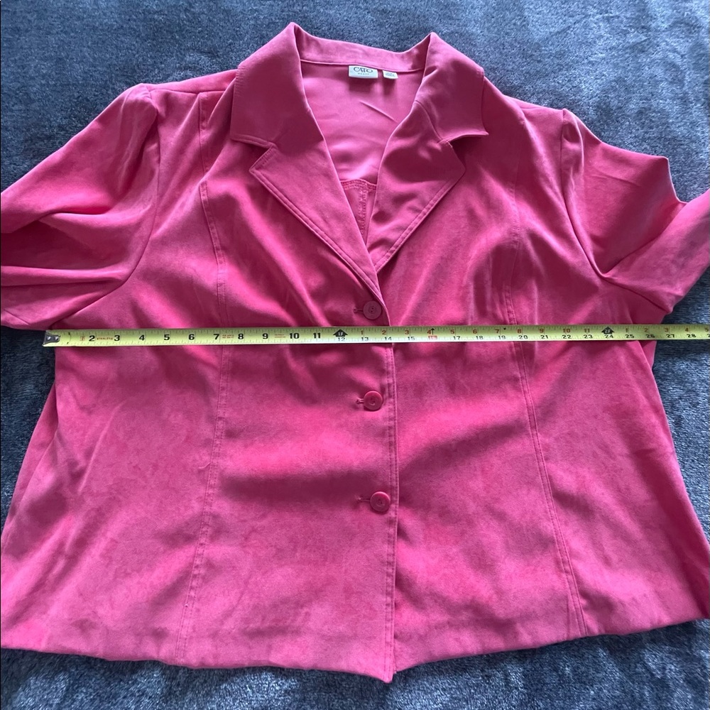 Cato Jacket Women's 24W Red Collared 3/4 Sleeve P - Picture 7 of 11